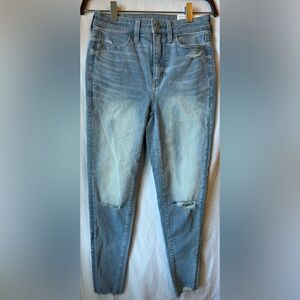 American Eagle Super High Rise Jegging Light Wash 00 Short